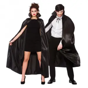 Pelerin Siyah Renk Yakalı Halloween i 120 cm