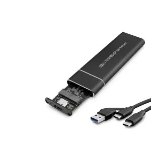 SSD Kutu Type C 3.1 + Usb3.0 Nvme M2 Chıp Jms581D Siyah