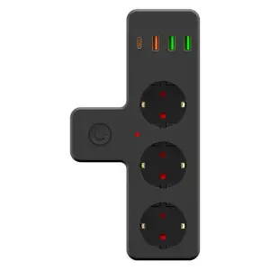 Priz Model 3397 3 Adet 1 Adet 20w Termal Akım Korumalı Soket USB ve Type C Girişli