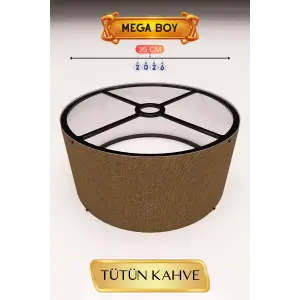 35 CM Ölçülü Tütün Kahve Lambader Başlığı Mega Boy