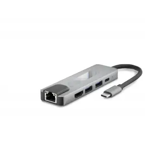 Type C 3.0 Hub Pd Hdmı 4K 30Hz Lan 100M 5 Port 5 Gbps Gri