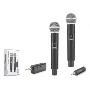 6.35 Mm Ölçülü Uhf Kablosuz 2 Mikrofonlu Set Siyah