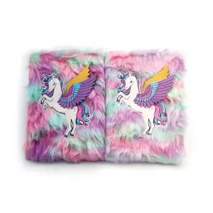15x22 cm Kullanıma Uygun Unicorn Tasarımlı Peluş Hatıra Defteri
