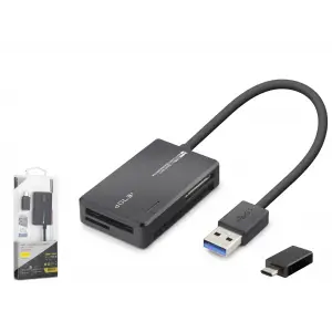 Usb Type c 3.2 Gen1 All İn One Kart Okuyucu Cf Sd Microsd Ms 5 Gbps Siyah C313 Çeşidi