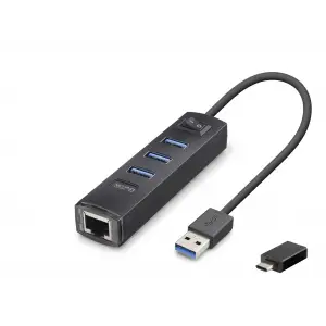 Usb Type c 3.2 Gen1 Hub Ethernet Gigabit 4 Port Siyah