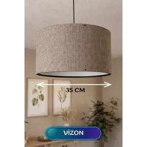 35 CM Ölçülü Vizon Kumaş Başlıklı Sarkıt Avize
