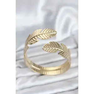Kadın Bileklik Yaprak Model Gold Renk