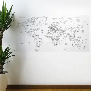 Stickerı 110 X 56 Cm Yazılabilir Dünya Haritası Manyetik Duvar