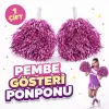 Kullanıma Uygun 1 Çift Pembe Okul Gösteri Ponponları Ekstra Dolgun