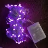 Kullanıma Uygun 10m 100 Led Damla Uçlu Pembe Işık Şeffaf Kablo