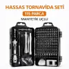 Kullanıma Uygun 115 Parça Manyetik Uçlu Hassas Tornavida Seti