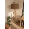 115 cm 3 Ayaklı Tripod Lambader Tütün Kahve Kumaş Başlık