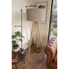 115 cm 3 Ayaklı Tripod Lambader Vizon Kumaş Başlık
