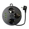 3 Adet 3 Lü Akım Korumalı Priz Makaralı Anahtarlı 16A 4000 Watt 3 x Usb 1 Type C 3395