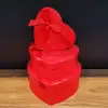 21 cm Hediye Kutusu 3lü Kırmızı Kalp