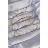 Çelik Gold Renk Dalgalı tasarım Bilezik Seti