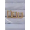Küpe Seti Çelik Gold Renk Dikdörtgen
