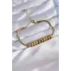 Bileklik Çelik Gold Renk Oval Figürlü
