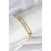 Kadın Bileklik Çelik Gold Renk Pullu Zincir Model
