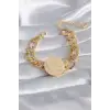 Kadın Bileklik Çelik Gold Renk Reşat Model Samanyolu