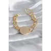 Kadın Bileklik Çelik Gold Renk Tam Model Samanyolu