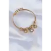 Bileklik Çelik Gold Renk Zirkon Taşlı Model Charm