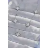 Kolye Çelik Gümüş Renk Beyaz Sedefli Yonca