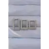 Küpe Seti Çelik Gümüş Renk Dikdörtgen
