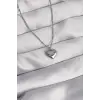 Kolye Çelik Gümüş Renk Kalp Model Love