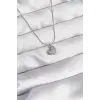 Kolye Çelik Gümüş Renk Minimal Kalp Tasarımlı