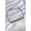 Bileklik Çelik Gümüş Renk Oval Figürlü