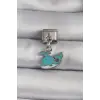 Çelik Gümüş Renk Sallantı Mavi Balina tasarım Nomination Charm