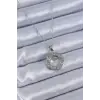 Kadın Kolye Çelik Gümüş Renk Zirkon Taşlı Model