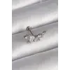 Tragus Piercing Çelik Gümüş Renk Zirkon Taşlı