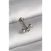 Tragus Piercing Çelik Gümüş Renk Zirkon Taşlı