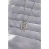 Kolye Çelik Zincir Gümüş Renk İşlemeli Göz Figür Tarot