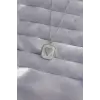 Kolye Çelik Zincir Mermer Desenli Gümüş Renk Zirkon Taşlı Kalp Model