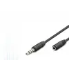 Metal 3.5 Mm Trrs Aux Uzatma Kablosu 3 M Siyah