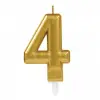 10 Cm 1 Adet 4 Rakam Mum Gold Renk
