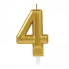 Kullanıma Uygun 4 Renk Plastik 4 Rakamı Mum Gold Renk