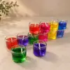 Kullanıma Uygun 6lı Jel Dekoratif Mum Seti Karışık Renklerde