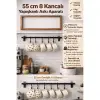 55 cm siyah 8 adet Kullanıma Uygun 8 Kancalı Yapışkanlı Askı Aparatı