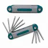 Gri katlanabilir 8 Parça Yıldız (Torx) Çakı Alyan Seti