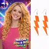 Küpe 80’ler 90lar Retro Neon Turuncu Şimşek 10 cm