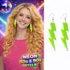 Küpe 80’ler 90lar Retro Neon Yeşil Şimşek 10 cm