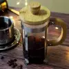 350 ml Ölçülü Ahşap Detaylı Cam French Press