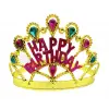 Kullanıma Uygun Altın Renk Happy Birthday Doğum Günü Tacı