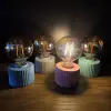 15 cm cam pembe Masa Lambası Ampul Tasarımlı Retro