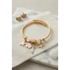 Bileklik Anahtar ve Fil Model Beyaz Charmlı