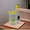 400 ml Cam Bardak Ananas Tasarımlı Kupa